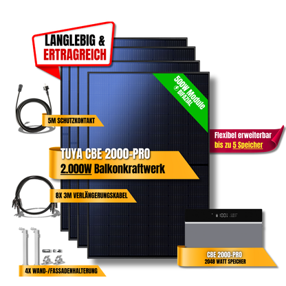 2000 Watt Tuya CBE 2000-Pro Balkonkraftwerk