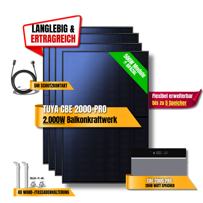 2000 Watt Tuya CBE 2000-Pro Balkonkraftwerk