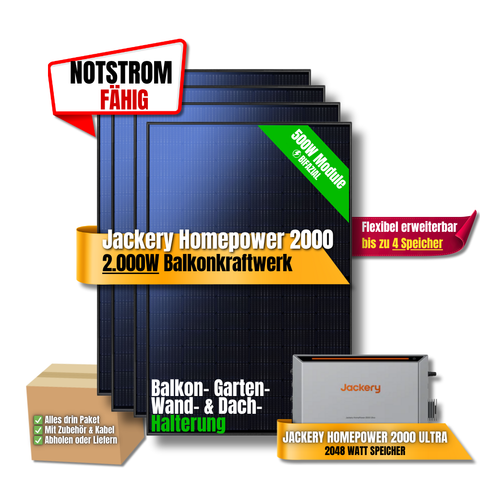 2000W Jackery Home Power Ultra2000 Balkonkraftwerk Speicher 2600W