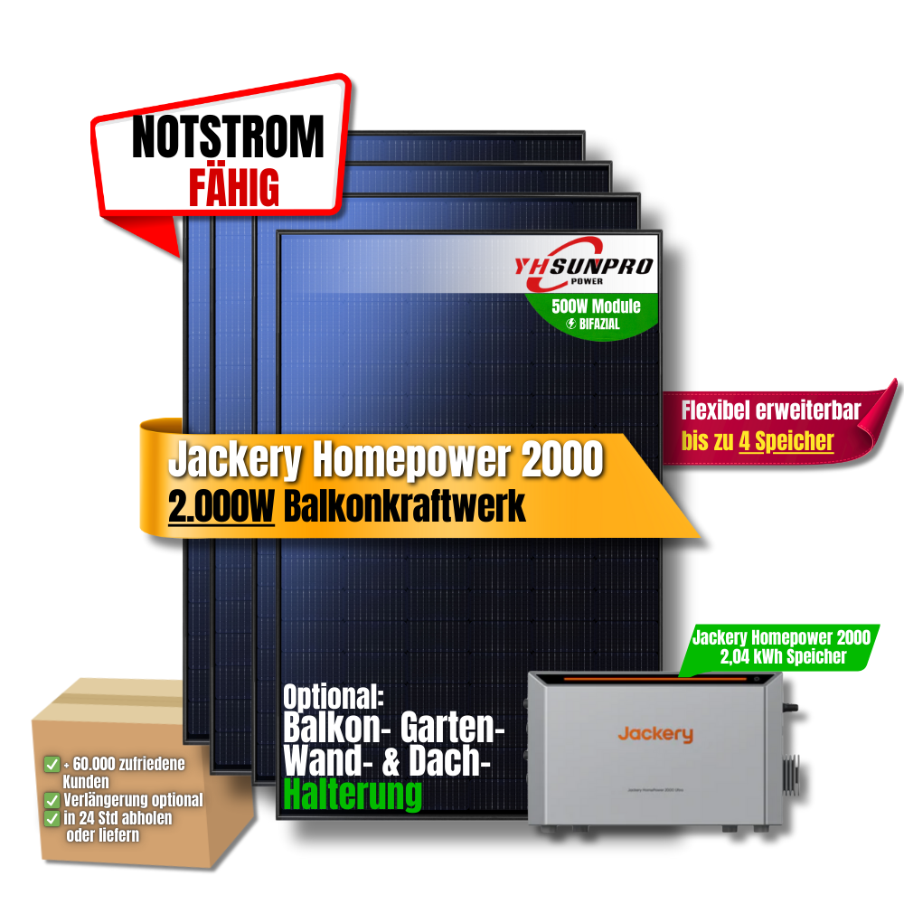 2000W Jackery Home Power 2000 Balkonkraftwerk