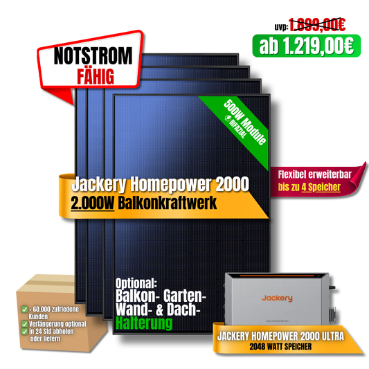 2000W Jackery Home Power 2000 Balkonkraftwerk
