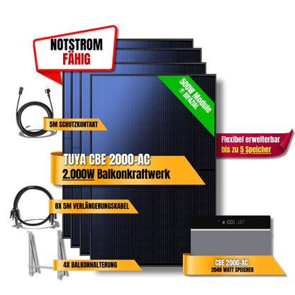 2000 Watt Tuya CBE 2000-AC Balkonkraftwerk