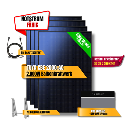 2000 Watt Tuya CBE 2000-AC Balkonkraftwerk