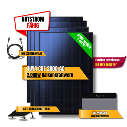 2000 Watt Tuya CBE 2000-AC Balkonkraftwerk