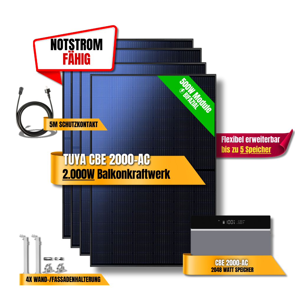 2000 Watt Tuya CBE 2000-AC Balkonkraftwerk