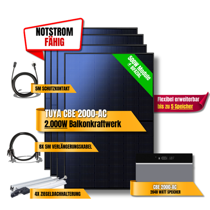 2000 Watt Tuya CBE 2000-AC Balkonkraftwerk