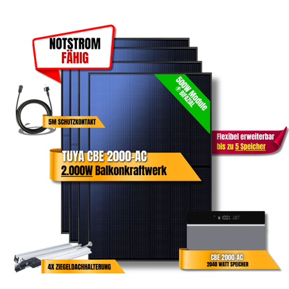 2000 Watt Tuya CBE 2000-AC Balkonkraftwerk