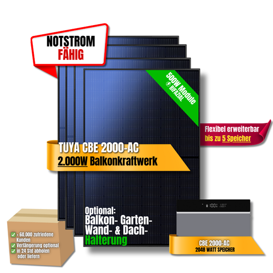 2000 Watt Tuya CBE 2000-AC Balkonkraftwerk