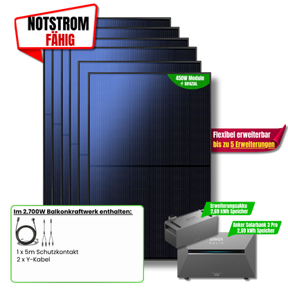 2700 W Balkonkraftwerk Anker mit 5,4 kWh Speicher – Erweiterung