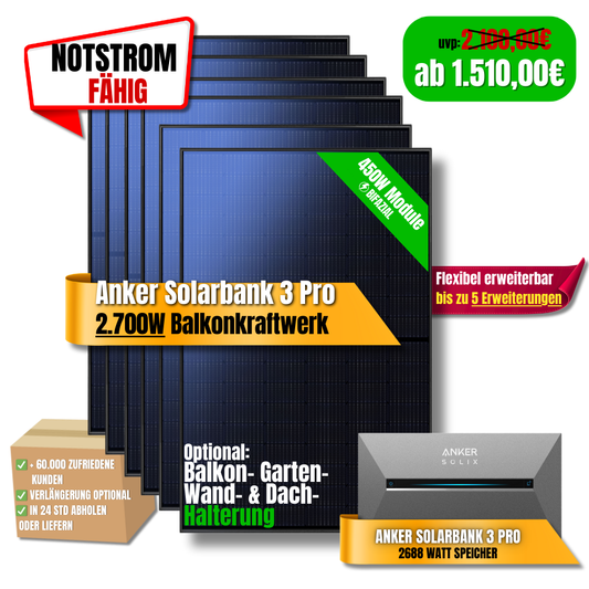 2700W Anker 3 Pro Balkonkraftwerk