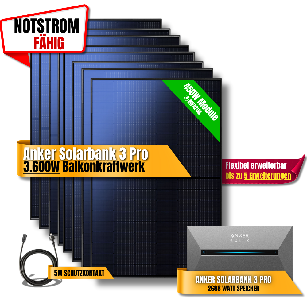 3600W Anker 3 Pro Balkonkraftwerk