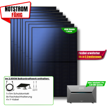 3600 W Balkonkraftwerk Anker SOLIX Solarbank 3 Pro