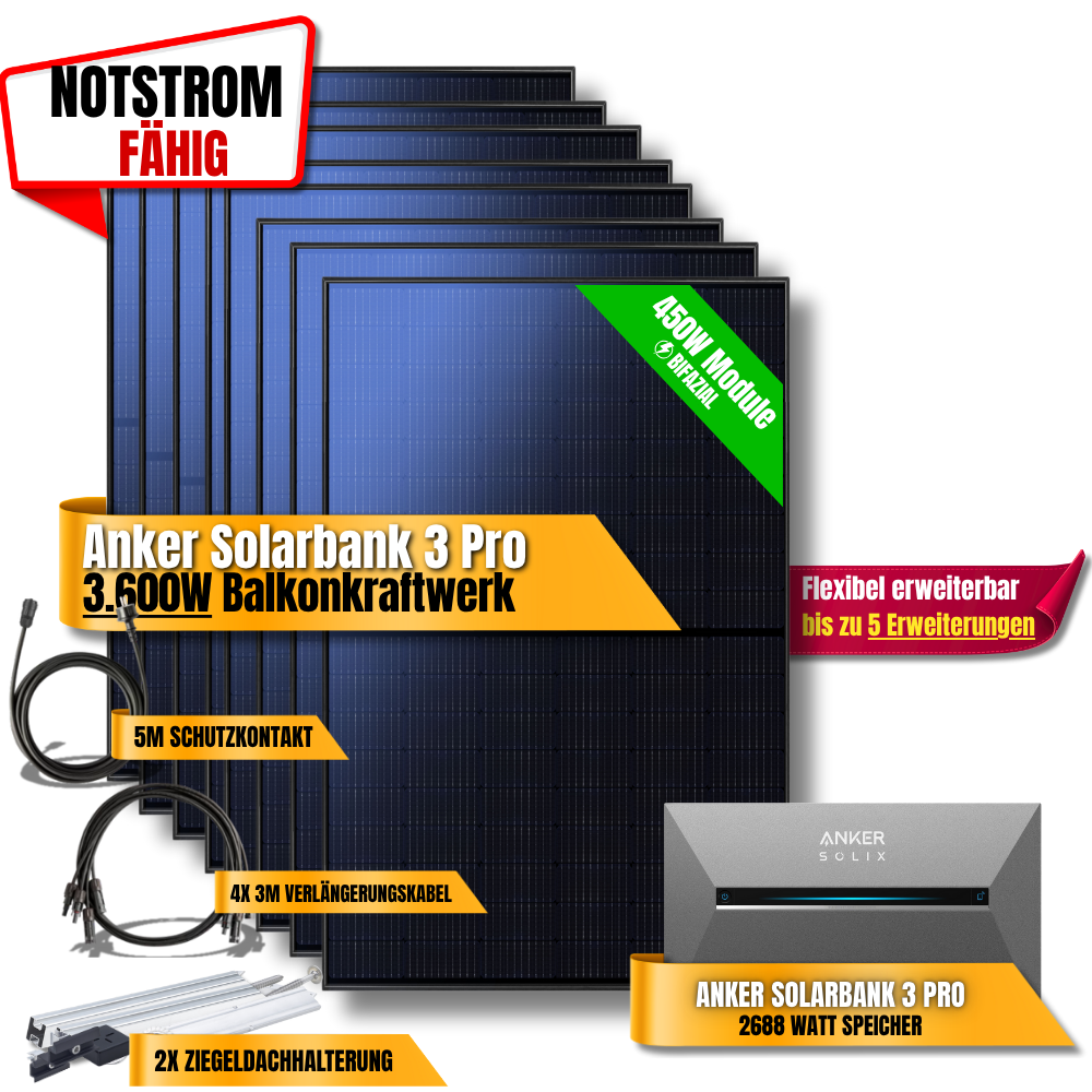 3600W Anker 3 Pro Balkonkraftwerk