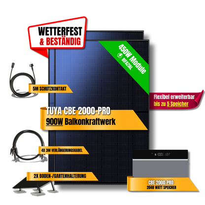 900 Watt Tuya FlexHome Serie CBE 2000 Pro Balkonkraftwerk
