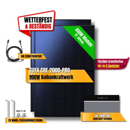900 Watt Tuya FlexHome Serie CBE 2000 Pro Balkonkraftwerk