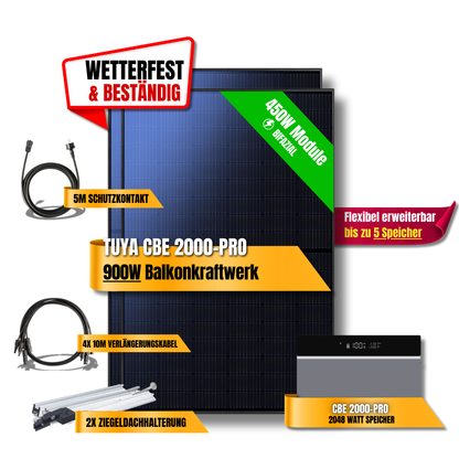 900 Watt Tuya FlexHome Serie CBE 2000 Pro Balkonkraftwerk