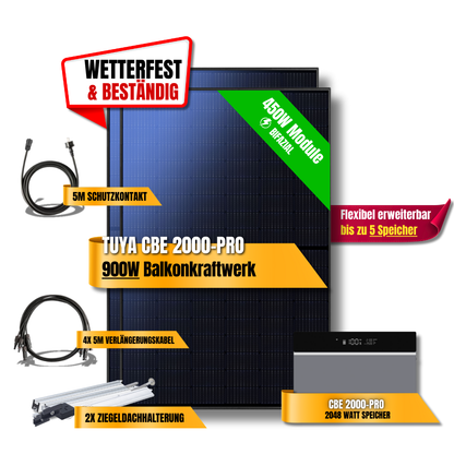 900 Watt Tuya FlexHome Serie CBE 2000 Pro Balkonkraftwerk