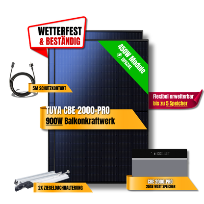 900 Watt Tuya FlexHome Serie CBE 2000 Pro Balkonkraftwerk