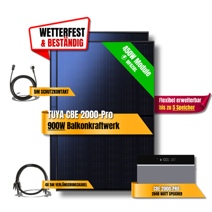 900 Watt Tuya FlexHome Serie CBE 2000 Pro Balkonkraftwerk