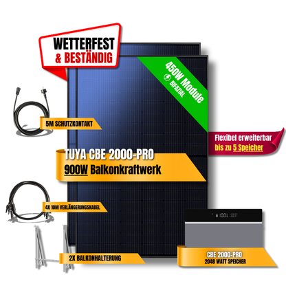 900 Watt Tuya FlexHome Serie CBE 2000 Pro Balkonkraftwerk