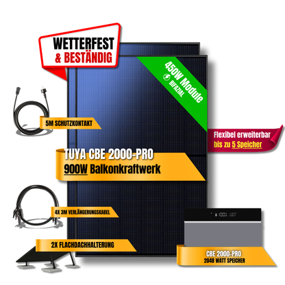 900 Watt Tuya FlexHome Serie CBE 2000 Pro Balkonkraftwerk