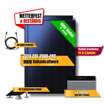 900 Watt Tuya FlexHome Serie CBE 2000 Pro Balkonkraftwerk