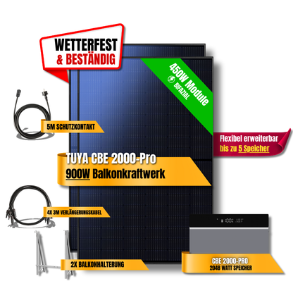 900 Watt Tuya FlexHome Serie CBE 2000 Pro Balkonkraftwerk