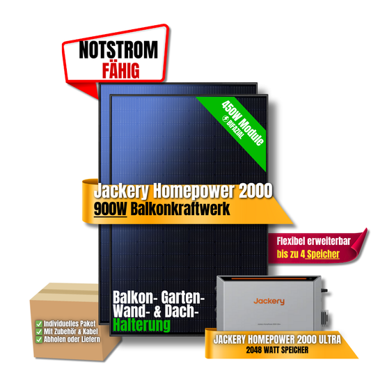 900W Jackery HomePower 2000 Balkonkraftwerk