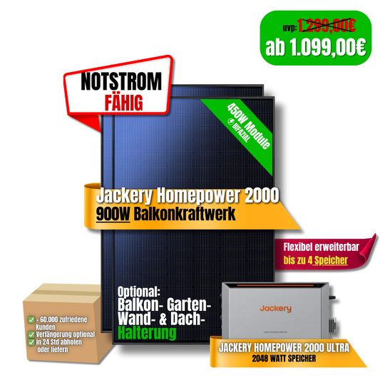 900W Jackery HomePower 2000 Balkonkraftwerk