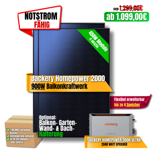 900W Jackery HomePower 2000 Balkonkraftwerk