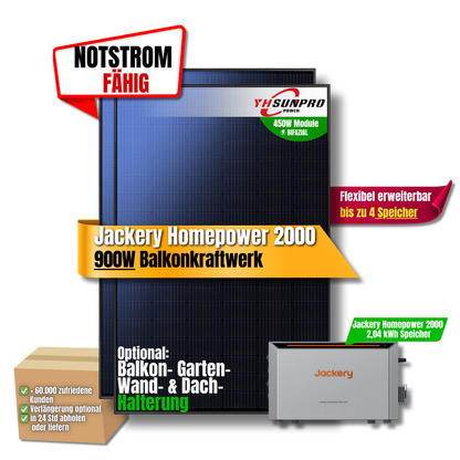 900W Jackery HomePower 2000 Balkonkraftwerk