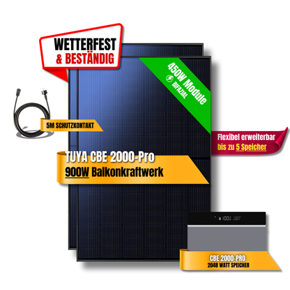 900 Watt Tuya FlexHome Serie CBE 2000 Pro Balkonkraftwerk