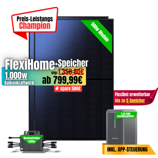 FlexiHome 1000W +2,24kWh Speicher
