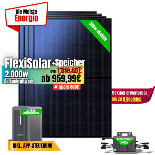 FlexiSolar 2000W +2,24kWh Speicher