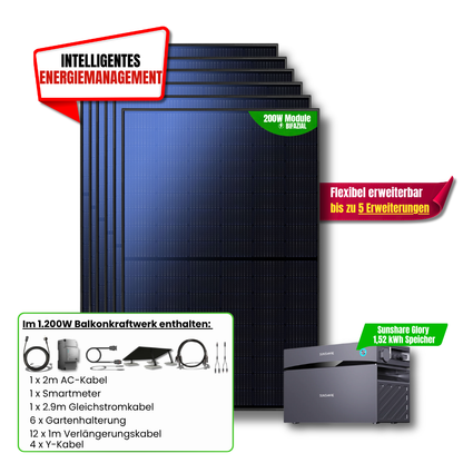 1200 Watt Sunshare Glory Balkonkraftwerk