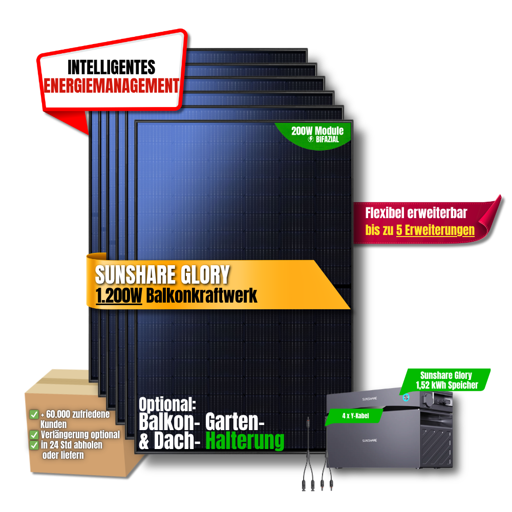 1200 Watt Sunshare Glory Balkonkraftwerk