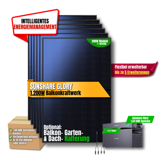 1200 Watt Sunshare Glory Balkonkraftwerk