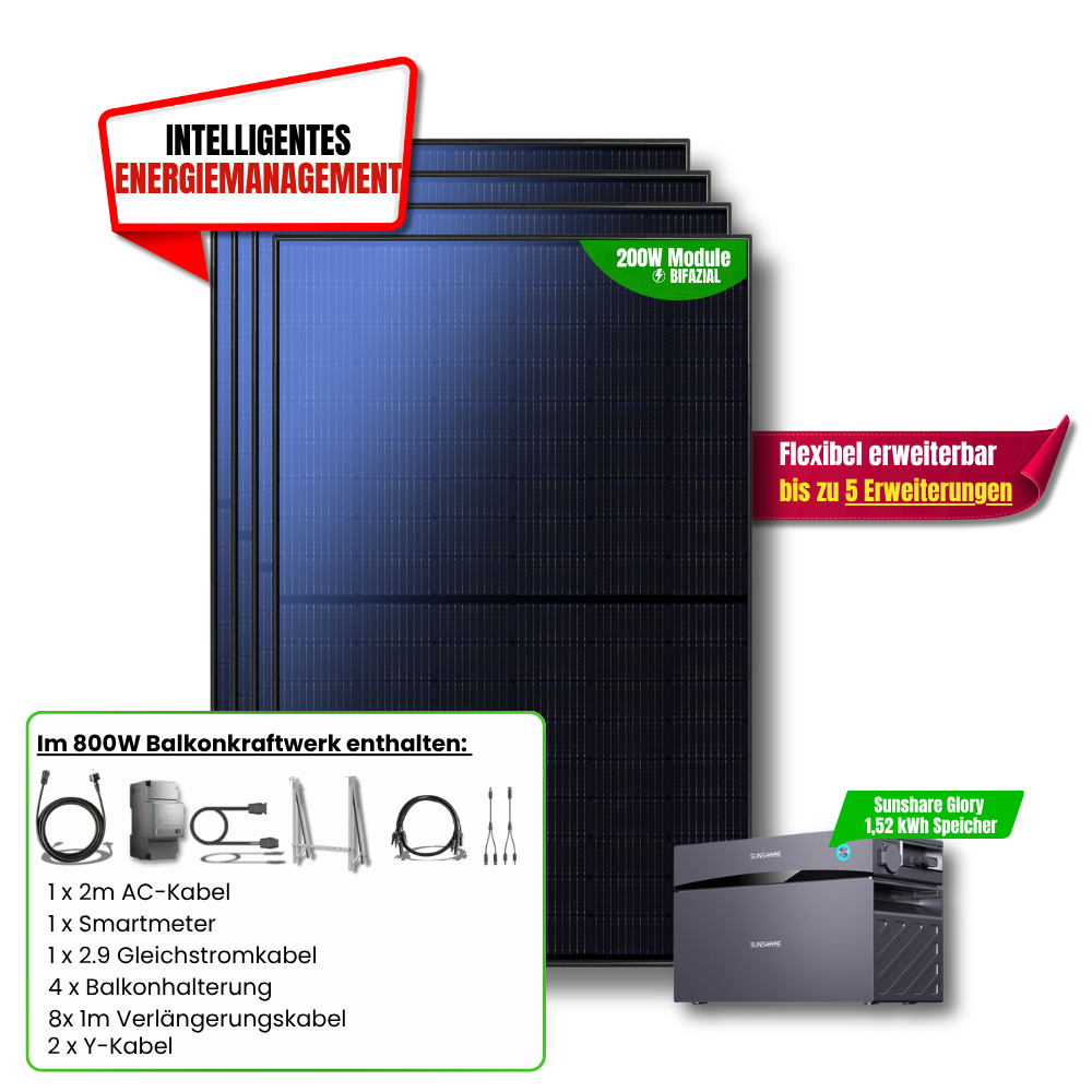 800 Watt Sunshare Glory Balkonkraftwerk