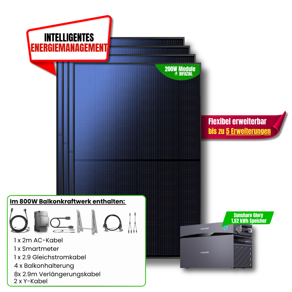 800 Watt Sunshare Glory Balkonkraftwerk