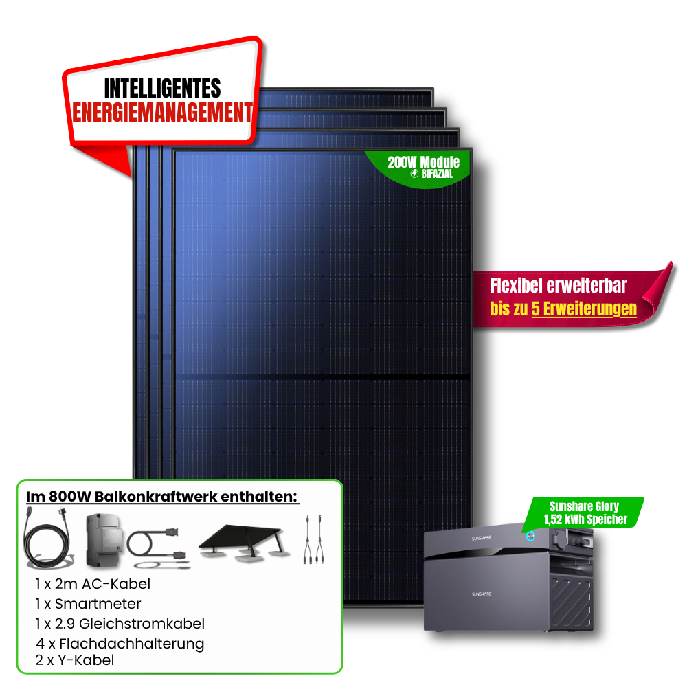 800 Watt Sunshare Glory Balkonkraftwerk