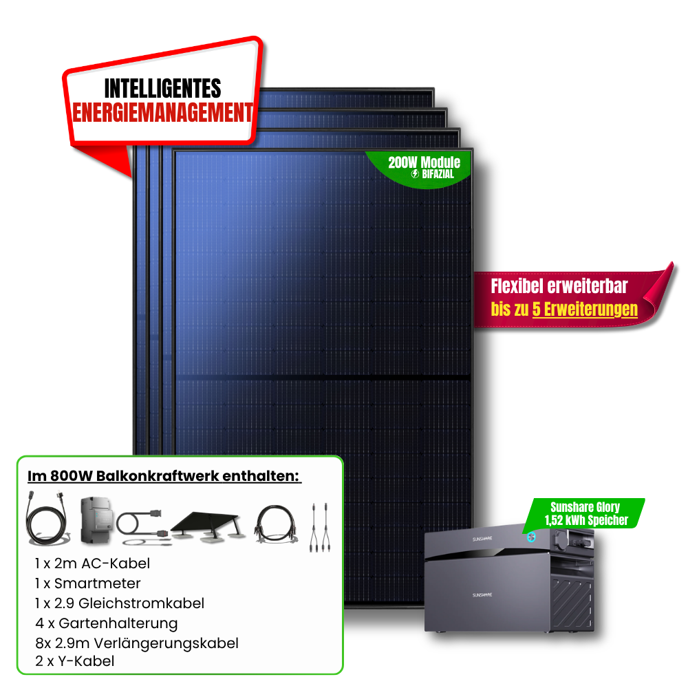 800 Watt Sunshare Glory Balkonkraftwerk