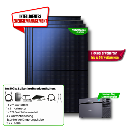 800 Watt Sunshare Glory Balkonkraftwerk