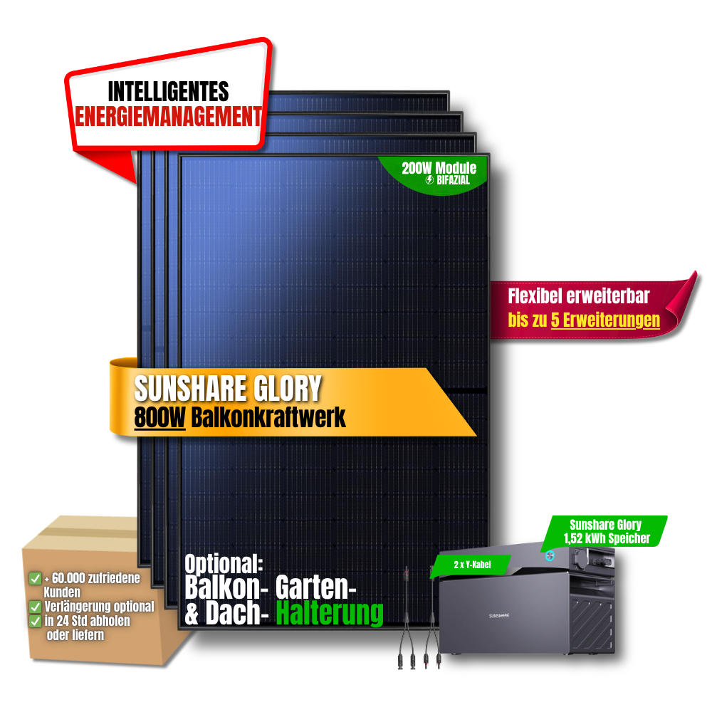 800 Watt Sunshare Glory Balkonkraftwerk