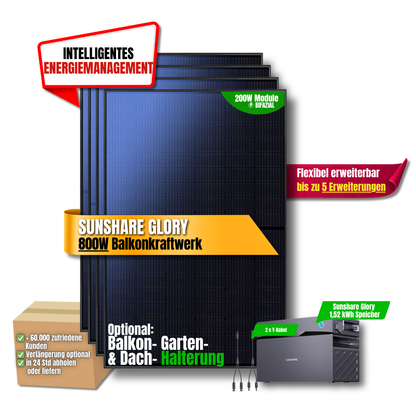 800 Watt Sunshare Glory Balkonkraftwerk