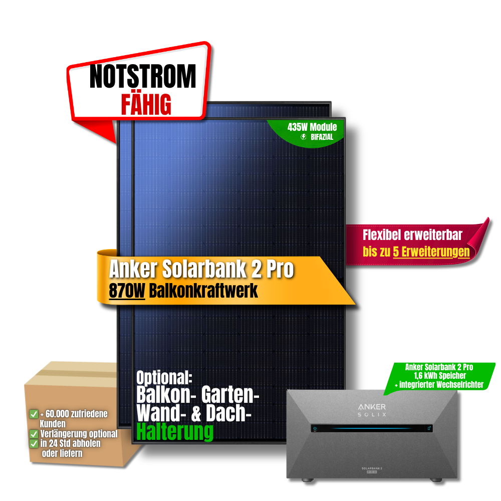 870 W Balkonkraftwerk Anker SOLIX Solarbank 2 Pro