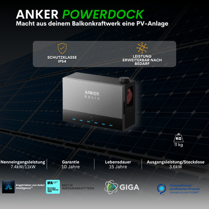 Anker PV Anlage 6.000 Watt Anker 3 pro (2x) + Anker Powerdock