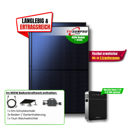 900 Watt Marstek Venus E 3.0 Balkonkraftwerk