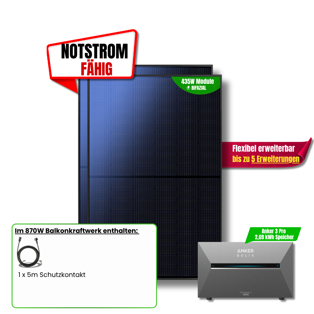 870 W Balkonkraftwerk Anker SOLIX Solarbank 3 Pro