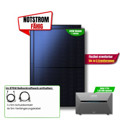 870 W Balkonkraftwerk Anker SOLIX Solarbank 3 Pro