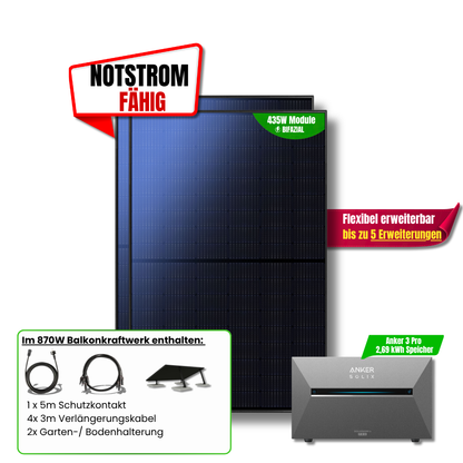 870 W Balkonkraftwerk Anker SOLIX Solarbank 3 Pro